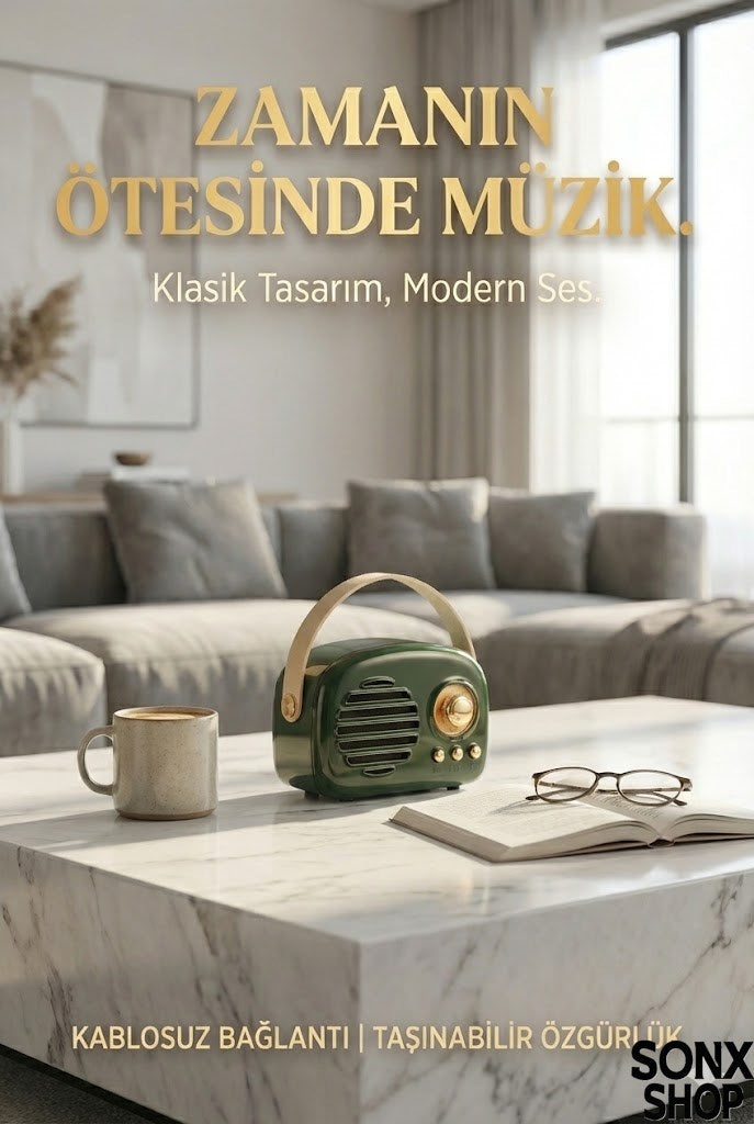 Nostaljik Retro Bluetooth Hoparlör