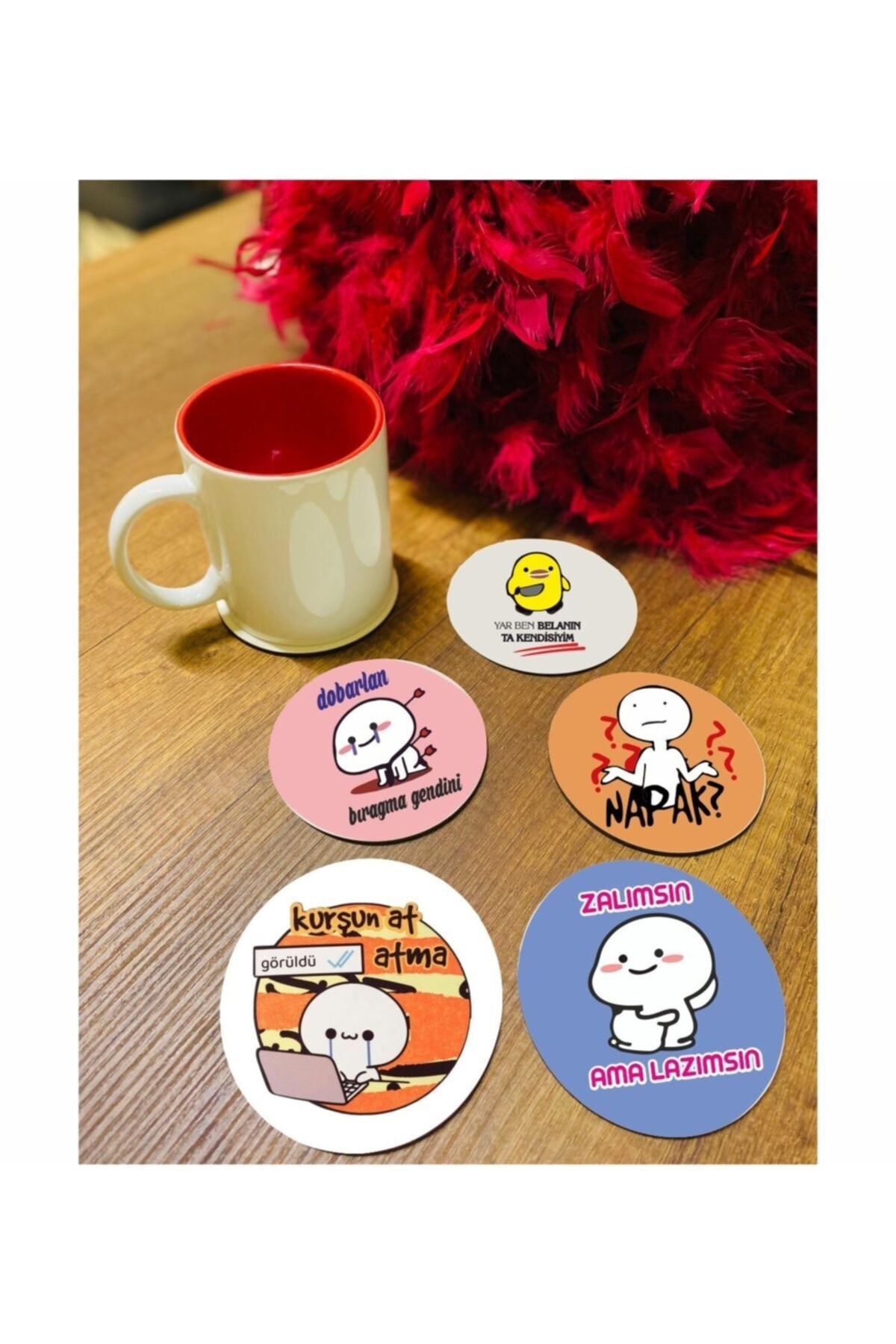 Renkli Bardak Altlığı