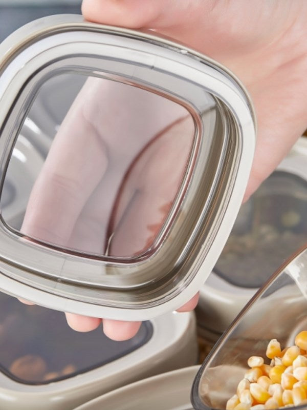 Büyük Boy Hava Kilitli Saklama Kabı – 1.8 Lt – Bej Kapak