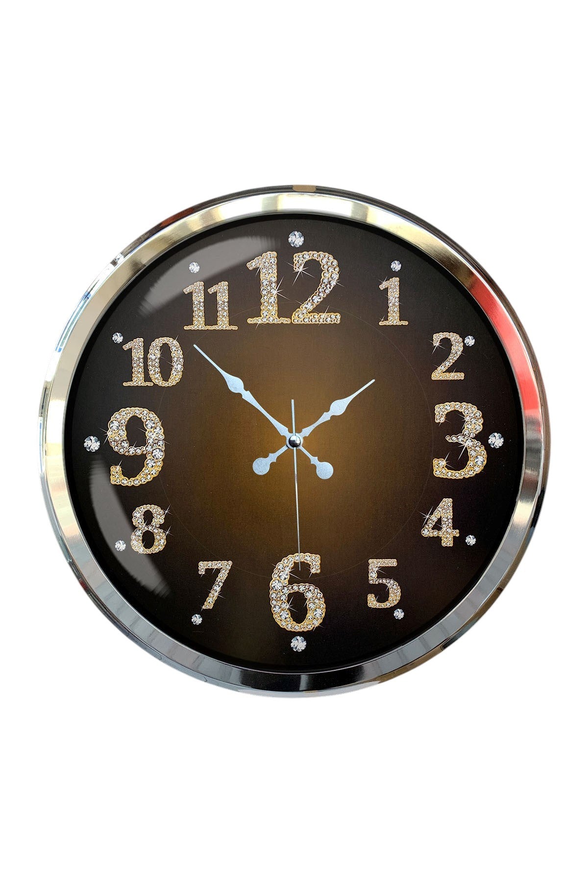 Zentime Krom Işıltılı Zaman 52 Cm Metal Duvar Saati