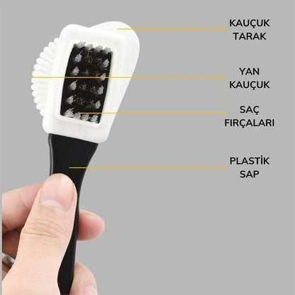 BUFFER® Çift Taraflı Pratik Taşınabilir Süet Nubuk Deri Çizme Bot Ayakkabı Temizleme Bakım Fırçası