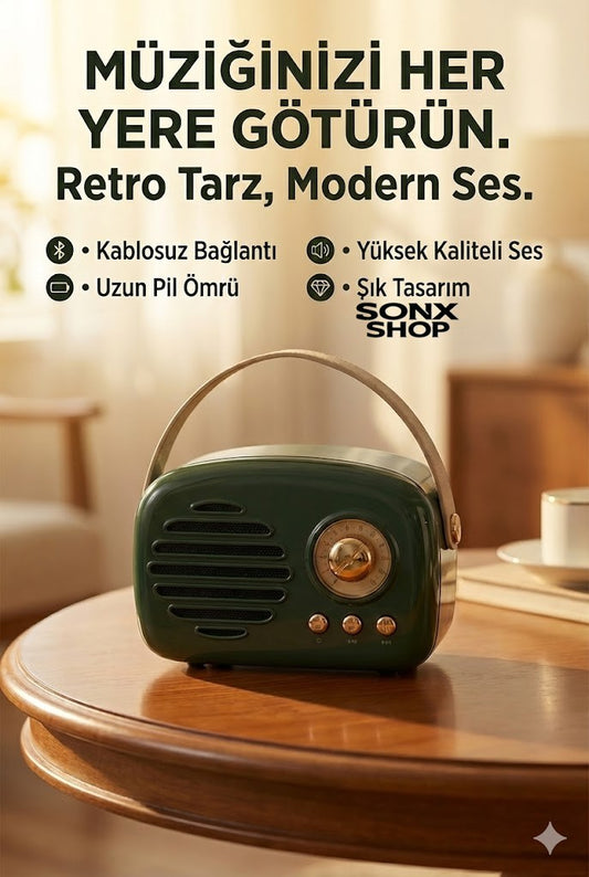 Nostaljik Retro Bluetooth Hoparlör