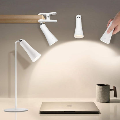 Çok Amaçlı Güçlü Manyetik Başlıklı 4’ü 1 Arada Portatif Beyaz LED Lamba Masaüstü, El Feneri, Duvara Asılabilir ve Mandallı Klipsli Işık