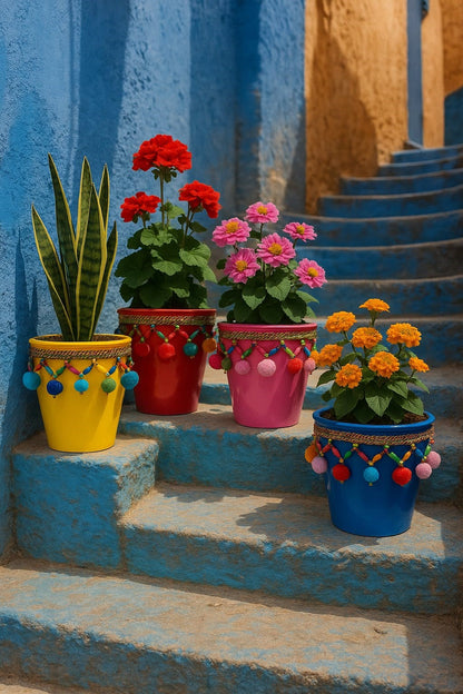 NF Dekoratif Akdeniz Saksı MAVİ 1,7 Litre