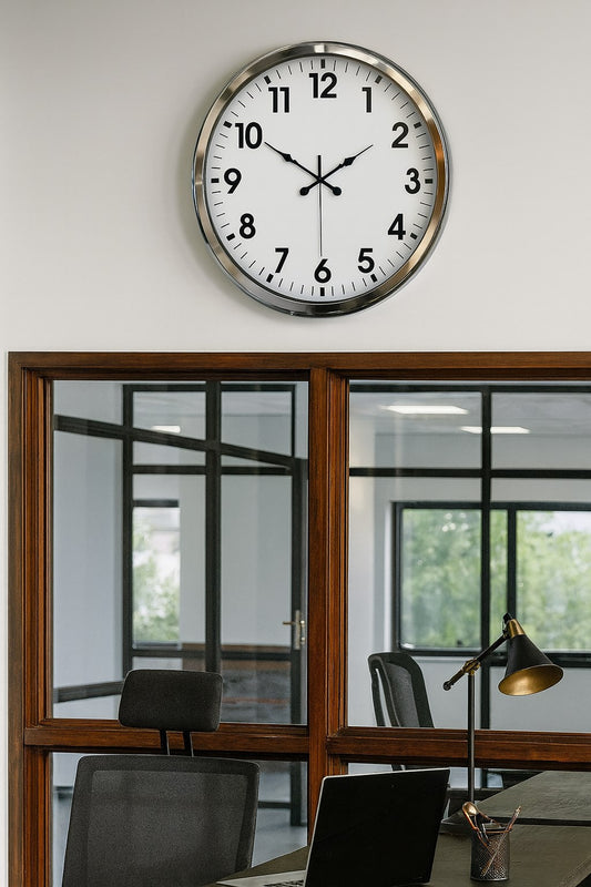 Zentime Krom Şıklık 52 Cm Metal Modern Duvar Saati