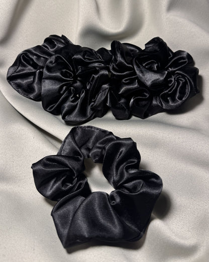 6’lı Saten Saç Tokası Seti – Saçı Kırmaz, İz Yapmaz – Siyah