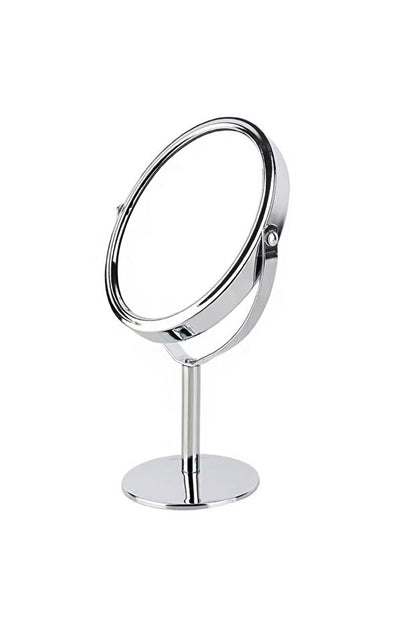 SONX Oval Masaüstü Ayaklı 360° Dönebilen, İşyeri, Seyahat İçin Mini Krom Ayna 15X25CM