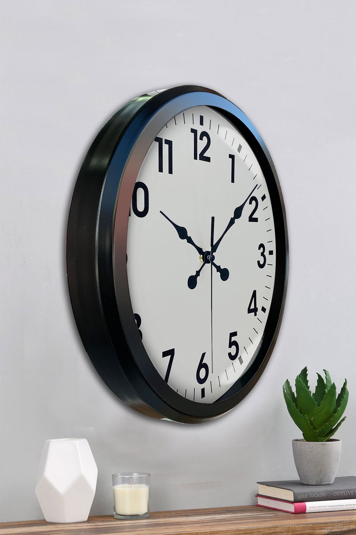 Zentime 52 Cm Siyah Modern Duvar Saati