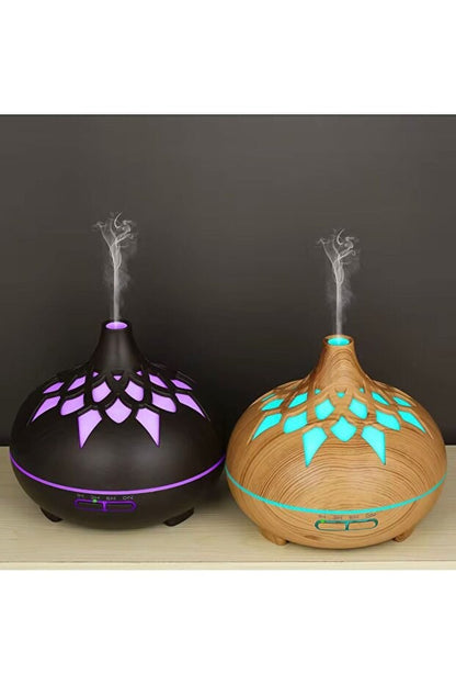 sonx Aroma Difüzör Gece Işığı 7 Led DESENLİ Nemlendirici Kumandalı Buhar Makinesi 550 ml