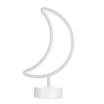 BUFFER® Dekoratif Pilli Ay Tasarımlı 3D Neon Led Masa Ve Gece Lambası