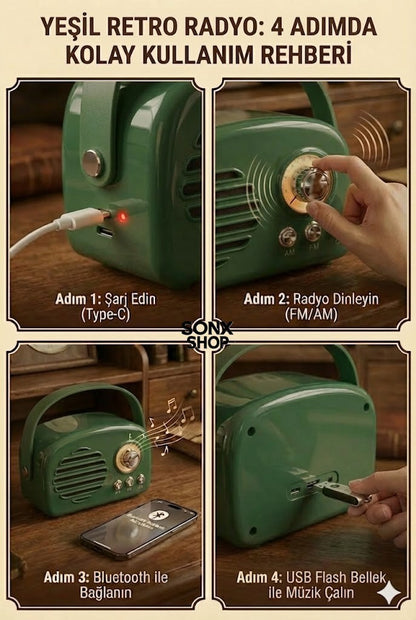 Nostaljik Retro Bluetooth Hoparlör