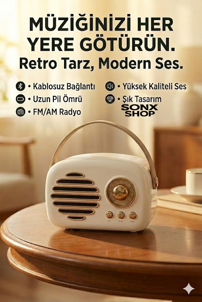 Nostaljik Retro Bluetooth Hoparlör