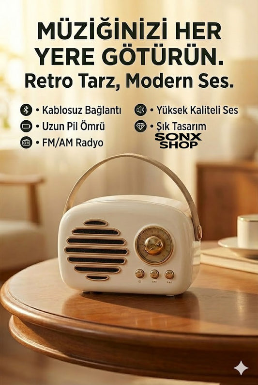 Nostaljik Retro Bluetooth Hoparlör