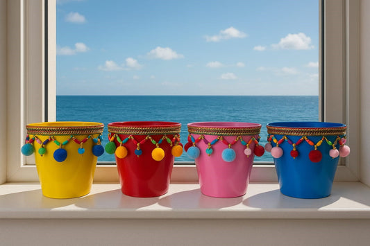 NF Dekoratif Saksı Akdeniz Tekli SARI