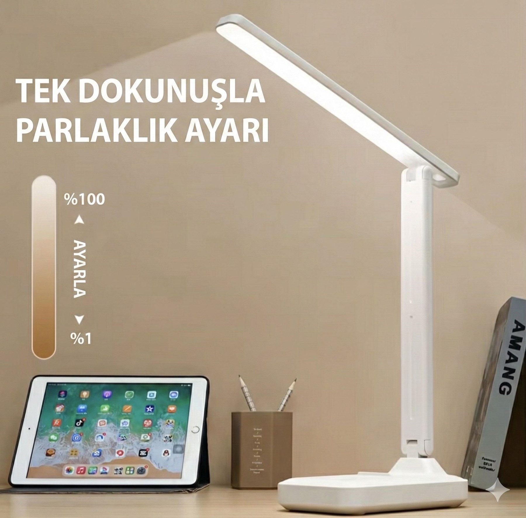Katlanabilir Dokunmatik Kontrollü Göz Dostu Akıllı LED Masa Lambası – Enerji Tasarruflu