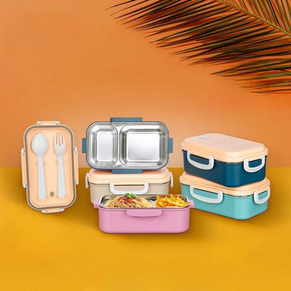 BUFFER® 2 Bölmeli 150-300 Ml Paslanmaz Çelik Yemek Kabı Beslenme Kabı Yiyecek Saklama Kabı