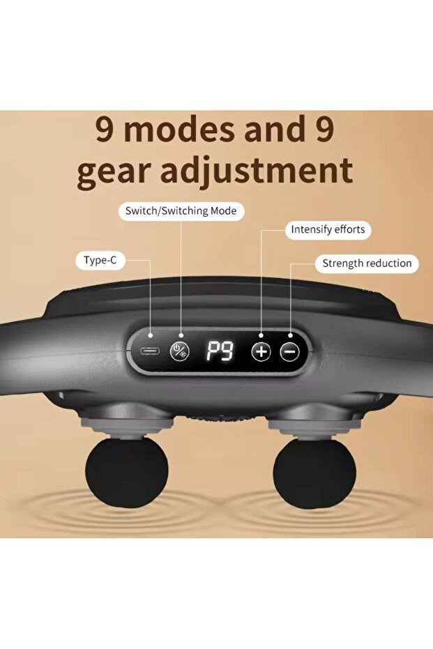 Şarjlı Geliştirilmiş 6 Başlıklı Fonksiyonlu Masaj Aleti 2000 mAh Masaj Tabancası