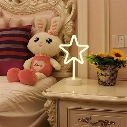 BUFFER® Yıldız Tasarımlı Neon Led Masa Ve Gece Lambası Dekoratif Işık