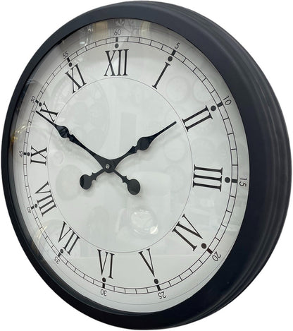 Zentime Siyah Roma Rakamlı Zarif 60 Cm Metal Duvar Saati