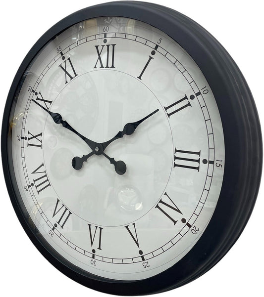 Zentime Siyah Roma Rakamlı Zarif 60 Cm Metal Duvar Saati