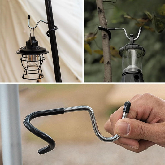 BUFFER® Kamp İçin Çok Fonksiyonlu S-Şekilli Direk Askısı Kaymaz Paslanmaz Çelik Eşya Asma Kancası