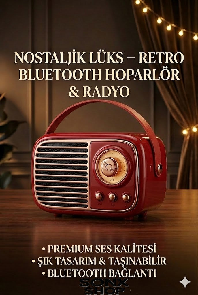 Nostaljik Retro Bluetooth Hoparlör