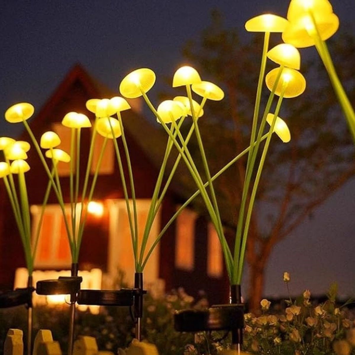 2 Adet Plastik Mantar Solar Bahçe Lambası – Güneş Enerjili LED Dış Mekan Aydınlatma, Otomatik Sensörlü Dekoratif Bahçe Işığı